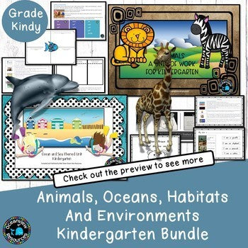 Ocean and Animals Unit  for Kindergarten (bundle)