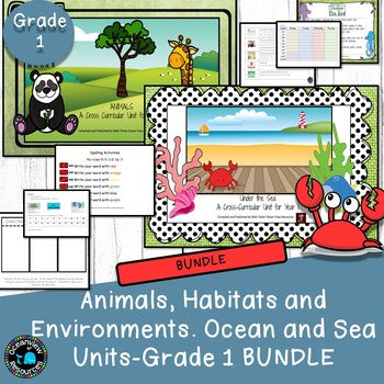Ocean Life or Sea and Animal Unit Bundle Grade 1