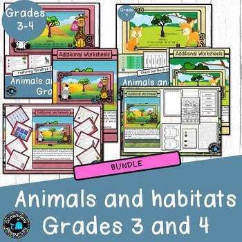 Animals and their habitats combined unit for middle primary (BUNDLE)