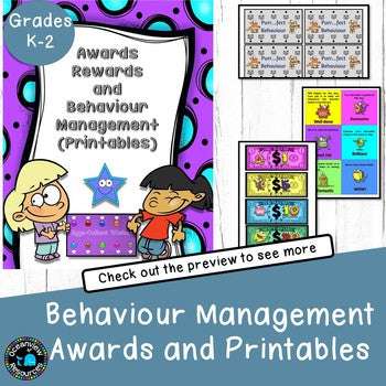 Behavior Management- Awards and Printables