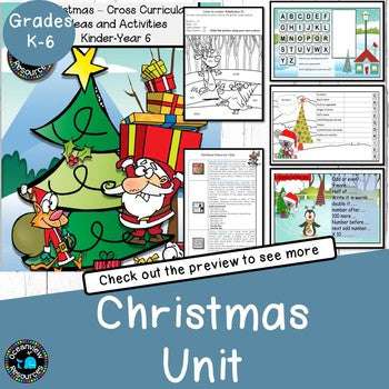 Christmas unit of work, math and literacy activities (bundle)