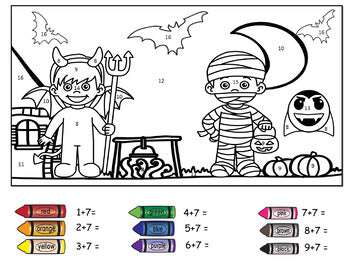 Addition to 20 -Halloween Themed Colour by Number-