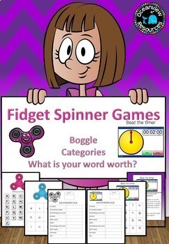 MATH , SPELLING and SIGHT WORD games using fidget spinners BUNDLE