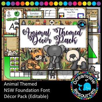 Animal Decor Pack- NSW Foundation Font for bulletin boards