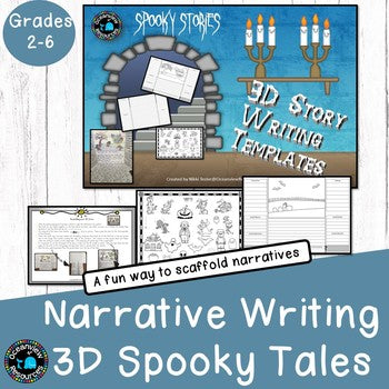 Halloween Narrative writing l 3D Template l templates and scaffolds