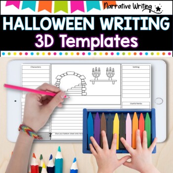 Halloween Narrative writing l 3D Template l templates and scaffolds