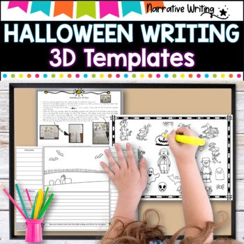 Halloween Narrative writing l 3D Template l templates and scaffolds