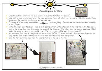 Narrative Writing -Dragons and Fairy Tales 3D template lapbook