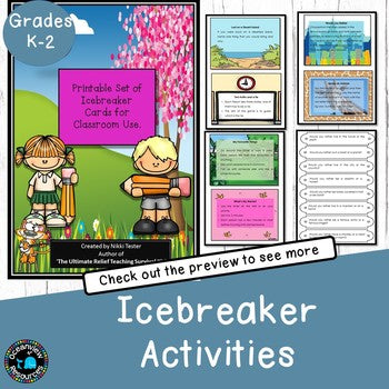 Ice breaker cards- ideal for Behavior Management