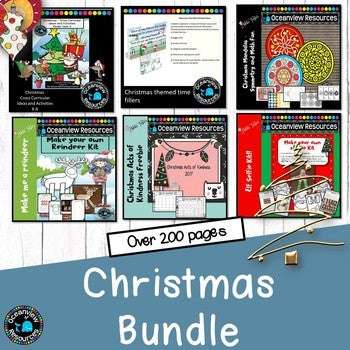 Christmas unit of work, math and literacy activities (bundle)