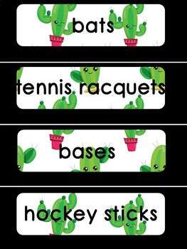 Classroom Labels - Cactus theme Back to School