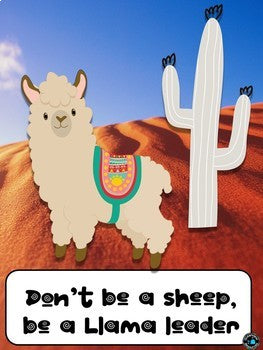 Llama posters for behavior and problem solving