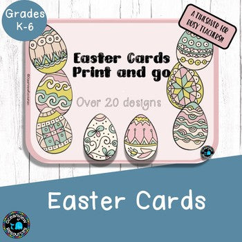 Easter Cards to Color -Print and go