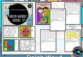 Dolch word Activity Pack-Grade 3