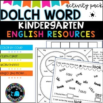 Dolch word Activity Packs k-3 with BONUS game board pack