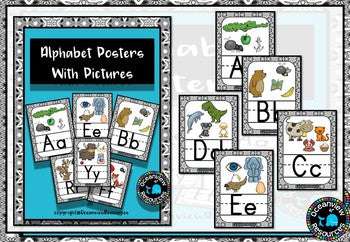 Alphabet cards with Pictures Classroom Decor