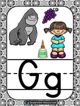 Alphabet cards with Pictures Classroom Decor