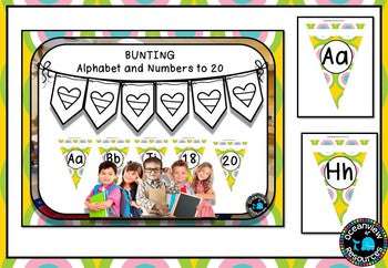 Alphabet and Number Bunting Decor Pack- Pastel Circle Design