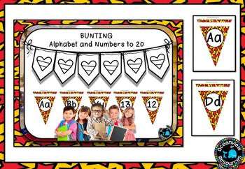 Alphabet and Number Bunting Decor Pack- Super Hero Design