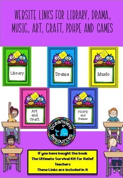 Website Links for Library, drama, music, art, craft, PDHPE and Games