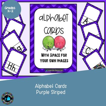 Purple Striped  Alphabet Posters with no picture clues.