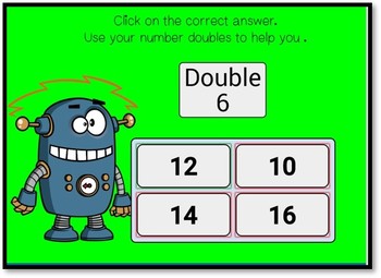 Doubles Facts ROBOT BOOM CARDS