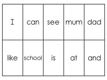 High Frequency Words and initial sounds.  Star Words Level 1