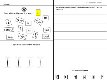 High Frequency Words and initial sounds.  Star Words Level 1