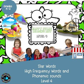 High Frequency words and initial sounds LEVEL 4 Star Words BUNDLE