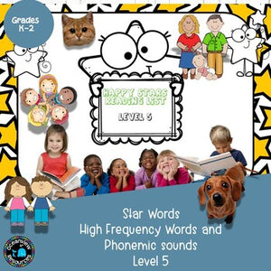 High Frequency Words and initial sounds.  Star Words Level 5