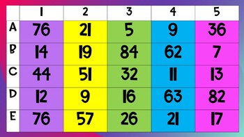 Number facts and number grid cards