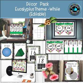 Australian Eucalyptus Design (Editable) white background DECOR PACK