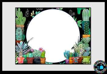 Cactus Themed Decor (editable) dark background