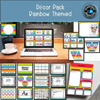 DECOR PACK -RAINBOW STRIPES  design  (Editable)