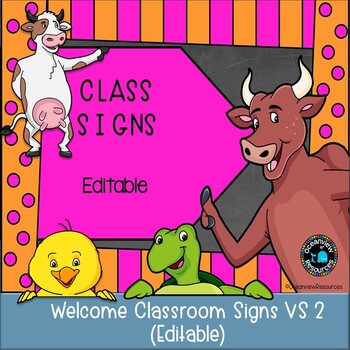 Editable Animal Sign I Door Display I Classroom Decor