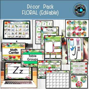 DECOR PACK -Hibiscus Design  (Editable)