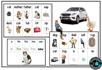 Creating sentences  and flashcard activity. Literacy Rotations and worksheets.