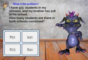 BOOM cards 3 digit addition problems - Ideal for Distance Learning