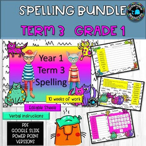 Spelling Pack for Term 3 Grade 1 -Suitable for Distance Learning