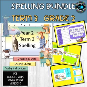 Spelling Pack for Term 3 Grade 2 - Suitable for Distance Learning