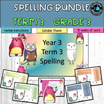 Spelling Pack for Term 3 Grade 3- Suitable for Distance Learning