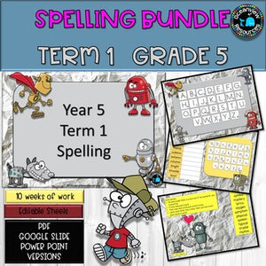 Spelling Pack for Term 1 Grade 5 - Suitable for Distance Learning