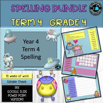 Spelling Pack for Term 4 Grade 4 - Suitable for Distance Learning