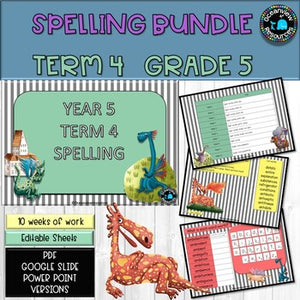 Spelling Pack for Term 4 Grade 5 - Suitable for Distance Learning