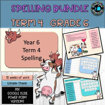 Spelling Pack for Term 4 Grade 6 - Suitable for Distance Learning