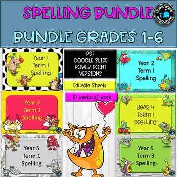 Term 1 Spelling Bundle-Grades 1-6