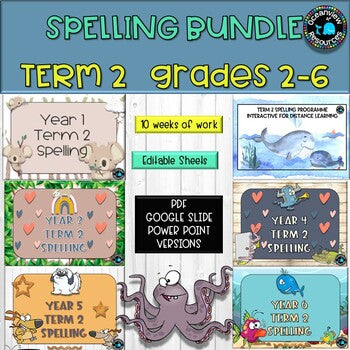 TERM 2 SPELLING BUNDLE-Grades 1-6