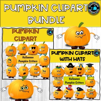 FUN Pumpkin CLIPART with and without hats