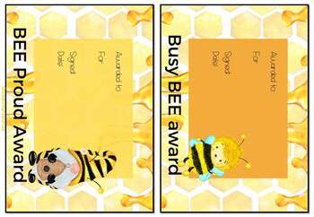 Behaviour Posters and Awards-Bee Themed