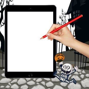 Halloween Laptop and iPad Mockups for Digital Resources